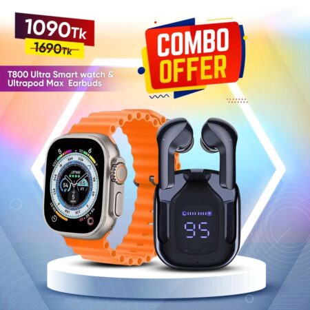 T800 Ultra Smart Watch & Ultrapod Max Earbuds Combo Offer