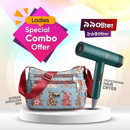 Professional Hair Dryer & Korean Ladies Shoulder Bag Combo